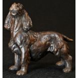 English School (second-half, 20th century), a brown-patinated bronze, of a spaniel dog,