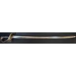 An 1882 pattern cavalry trooper's sword, 87cm slightly curved fullered blade, steel bowl guard