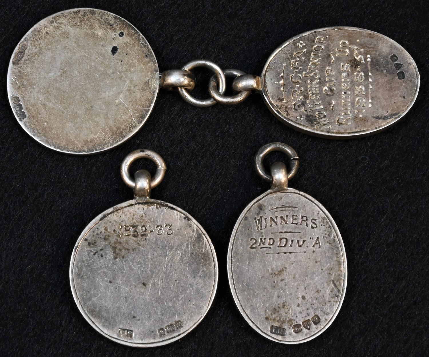 Sport - Football - a George V silver and enamel medal fob, E R Church A F League, 1932-33 season, - Image 3 of 4