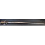 An 1821 pattern officer's sword, by Hill Brothers, Old Bond Street, London, 91cm fullered blade,