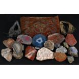 Geology and Natural History - a collection of specimen samples and fragments, various stones, red