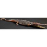 Tribal Art - a Papua New Guinea hardwood carving, of a crocodile, 74cm long, Karawari, East Sepik