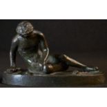 Grand Tour School (19th century), a dark and verdigris patinated bronze, The Dying Gaul, after the