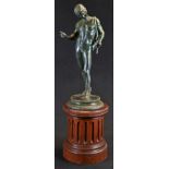 Neapolitan Grand Tour School (19th century), a verdigris patinated bronze, Narcissus, 29cm high,