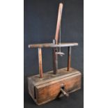 Treen - a 19th century deadfall mouse trap, of primitive construction, 29cm wide