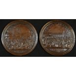 A French bronze-patinated medallion, relating to the French Revolution, Le 6 October 1789, 8.5cm