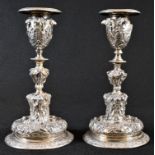 A pair of 19th century electrotype candlesticks, in the manner of Elkington & Co and in the