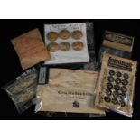 A Third Reich Nazi German Wehrmacht soldier's sewing kit; a set of six Kriegsmarine buttons; Efka