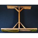 A Victorian campaign type folding folding stand, possibly a foot rest, by D & G Howard, Berner St,