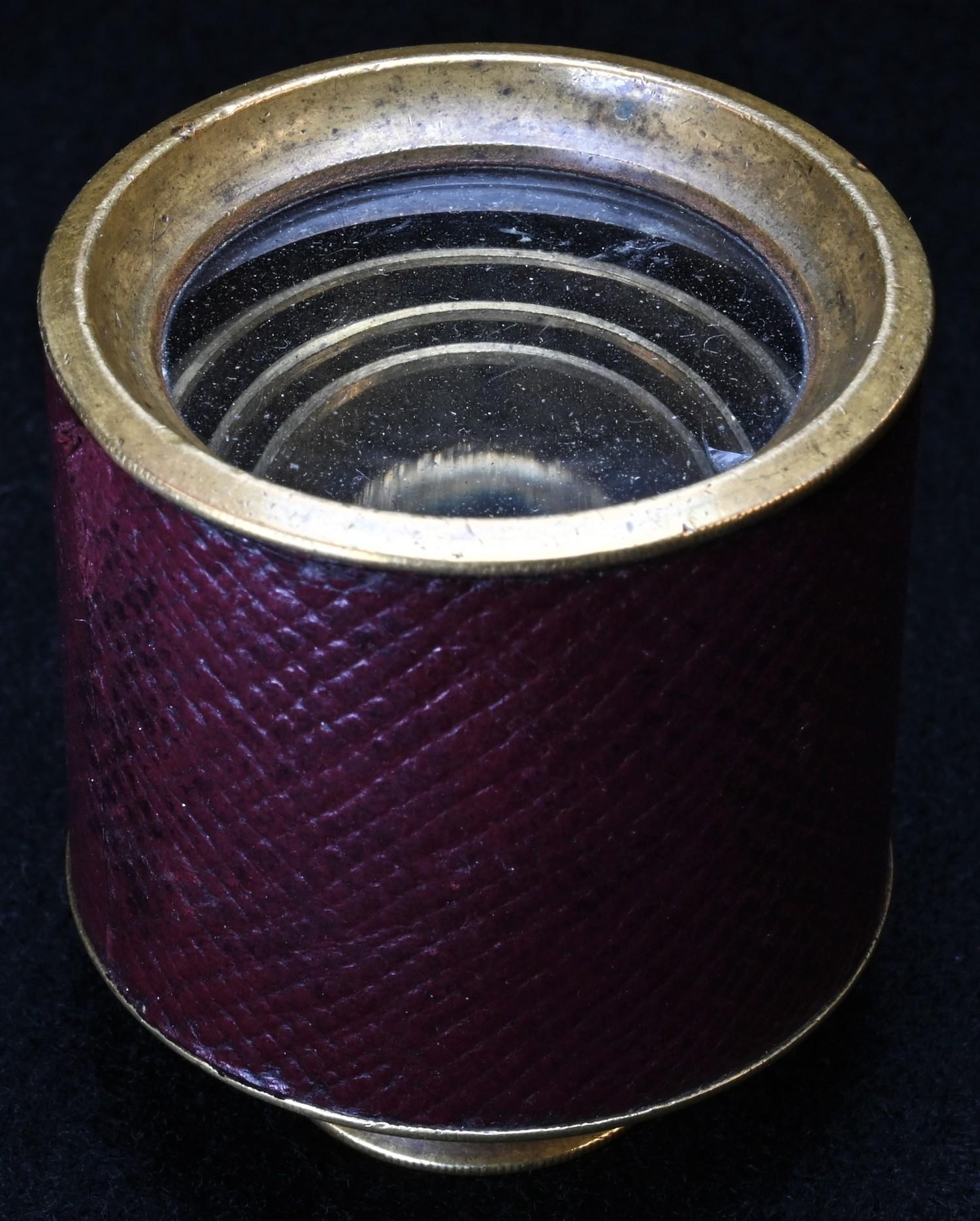 A 19th century lacquered brass six-drawer monocular telescope, the largest drawer wrapped in - Image 5 of 6