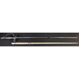 A 19th century court sword, 76.5cm stright triform blade, cut-steel hilt with navette shaped