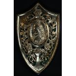 Royalty - a Victorian gilt brass Royal commemorative shield shaped plaque, Queen Victoria's Golden