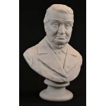 A 19th century Parian ware bust, of a gentleman, waisted socle, 24cm high