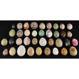 Geology - a collection of egg shaped specimens, including fluorspar, alabaster, onyx and other