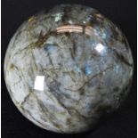 Natural History, Geology - a substantial Labradorite contemplation sphere, inclosing iridescent
