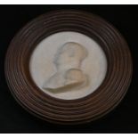 A 19th century Carrara marble portrait roundel, Napoleon Bonaparte, bust length, carved in relief,