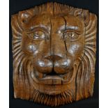 Maritime Interest - a 19th century ship's 'cathead' boss, from a beam-end, carved as the head of a