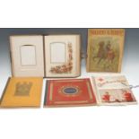 Militaria - a Victorian leather rounded rectangular photograph album, some of the mount leaves for