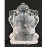 An Indian rock crystal amulet, Ganesh, 2.5cm long