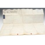 Local Interest - a bundle of seven vellum indentures, relating to land at Thornhill, near Bamford,