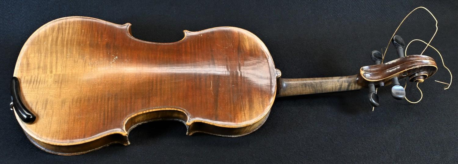 A violin, the two-piece back 36cm excluding button, outlined throughout with purfling, - Image 6 of 6