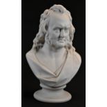 A 19th century Parian ware bust, of a gentleman, waisted socle, 29cm high