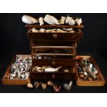 A substantial collection of 18th century and later gentleman's pipes and pipe bowls, various media