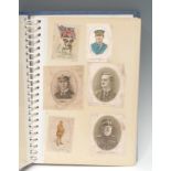 A collection of World War I and later cigarette silks, mostly regimental and military, some