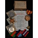 Medals, World War II, a set of three, 1939-45 Star, Defence Medal and War Medal 1939-45, in box of