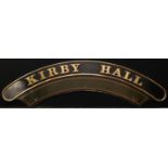 Railwayana - the GWR 4900 Hall Class nameplate, Kirby Hall, 173cm long, [1] Kirby Hall, the original