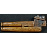 Robert Thompson, Mouseman of Kilburn - a pair of oak lever-action nut crackers, carved mouse