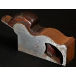 Woodworking Tools - an iron 1 1/4" bull nose plane, rosewood wedge, 13.5cm long