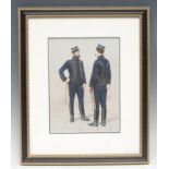 English School (20th century) Military Officers Uniform initialled BA, watercolour and gouache, 21.