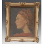 Alfred Hierl (German, mid 20th century) Portrait of Hetty Denby signed, oil on board, 53cm x 64cm