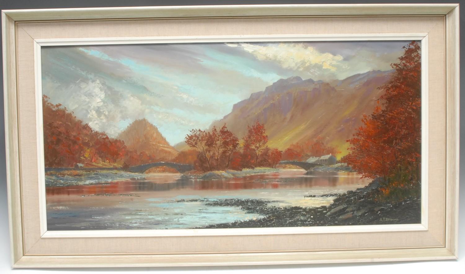 Arthur Terry Blamires (Bn.1930) Borrowdale signed, oil on hardboard, 38.5cm x 79cm