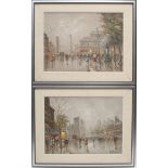 Achille Marone A pair, Notre Dame, Paris and La Place Du Chatelet et La Tour St Jacques, Paris