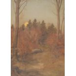 Alfred Hierl (German, mid 20th century) Autumn Moon signed, oil on board, 50cm x 35cm