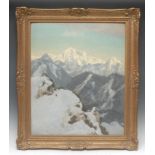 Alfred Hierl (German, mid 20th century) The Bavarian Alps signed, oil on board, 59cm x 48cm