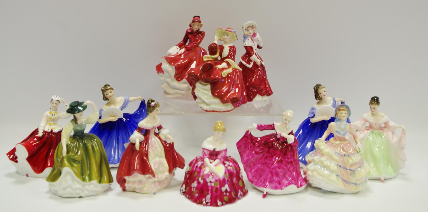 Royal Doulton figures - a collection of 12 miniatures, Victoria, Elaine, Buttercup, Top 'o the Hill,