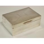 A rectangular silver Cigarette box, cedar wood liner, London 1938, 476g gross