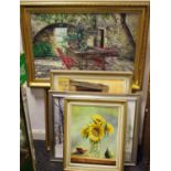 Pictures and Prints - Roy Merrington, Sunset, Naples Florida oil on canvas, signed and framed; The