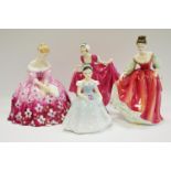 A Royal Doulton figure, Victoria HN2471; others, Fair Lady (red) HN2832; The Bridesmaid HN2196;
