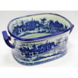 A Victorian flow blue foot bath