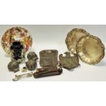 Boxes and Objects - three inoculate molds; pen knife; Royal; Crown Derby dish; etc
