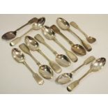 Silver Spoons - a pair of Victorian tea spoons, James & Josiah Williams, Exeter 1856; others
