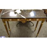 A marble topped console table (af)