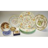 A Royal Crown Derby 1128 pattern pin dish, 11cm diam, printed mark; a similar oval trinket box and