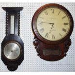 An early 20th century mahogany wall clock, the 28cm dial with Roman numerals, E. Martine, Oxford,