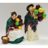 A Royal Doulton figure, The Balloon Seller HN583; another, The Old Balloon Seller HN1315 (2)