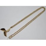 A 9ct gold belcher chain, 32cms; a 9ct gold pendant in the form of a ships propeller 19.3g